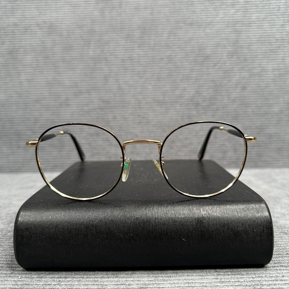 Police Round Eyeglasses Gold Black VPL3301 50-21-145 Eyewear Frames